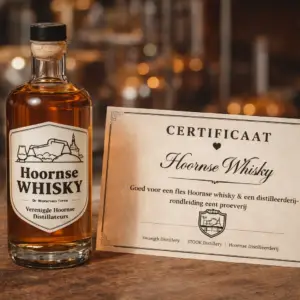 Afbeelding van Fles Hoornse Whisky met certificaat (artist impression)